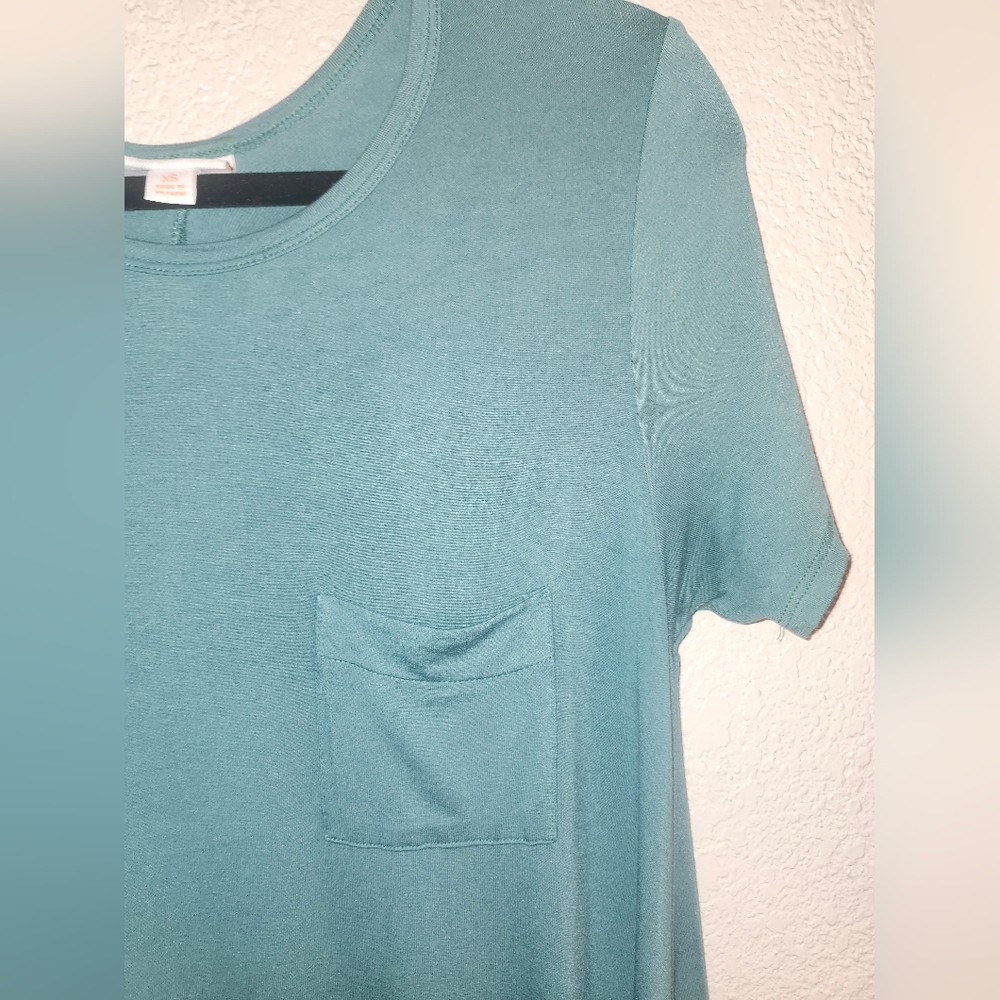 EUC LuLaRoe "Carly T-Shirt Dress" in Jade Green • Sz XS (2-4+) - Picture 4 of 10